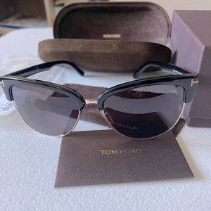 Tom Ford Shiny Black Gold Smoke lens. 100% UVA/UVB